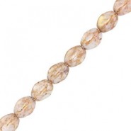 Abalorios Pinch beads de cristal Checo 5x3mm - Chalk white teracota red 03000/15495